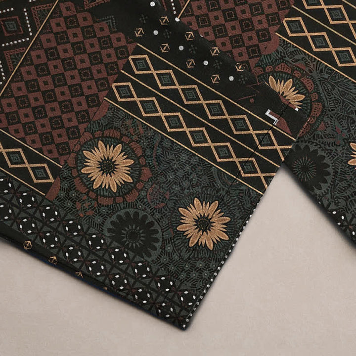 Buddha Stones Pantaloni da uomo affusolati in cotone con motivo floreale e geometrico in stile bohémien e tasche. - image 3