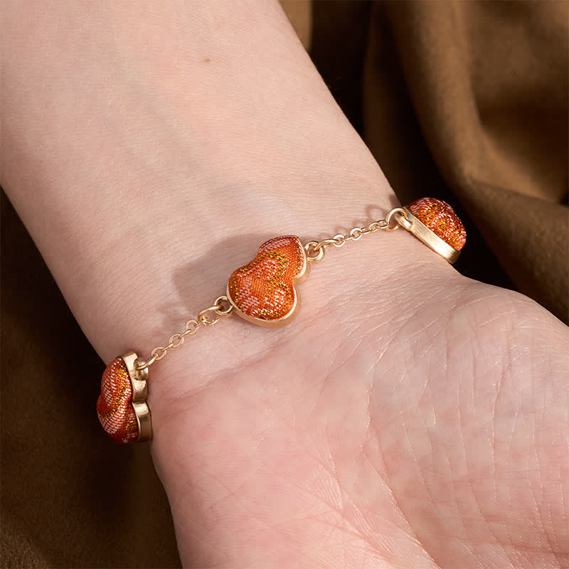 Buddha Stones Braccialetto vintage cinese Song Brocade Zucca Increspature d'acqua Buona fortuna - image 5