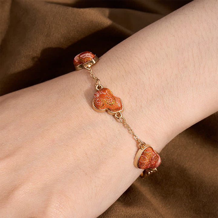 Buddha Stones Braccialetto vintage cinese Song Brocade Zucca Increspature d'acqua Buona fortuna - image 4