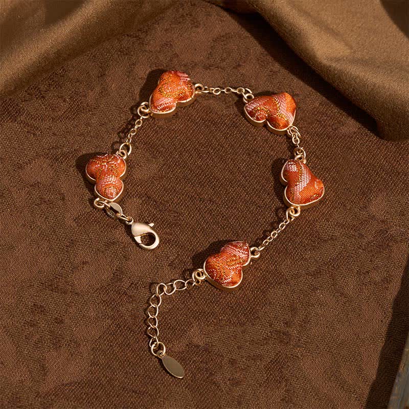 Buddha Stones Braccialetto vintage cinese Song Brocade Zucca Increspature d'acqua Buona fortuna - image 1