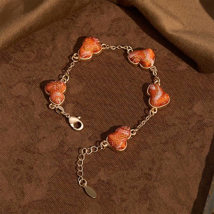 Buddha Stones Braccialetto vintage cinese Song Brocade Zucca Increspature d'acqua Buona fortuna - image 1