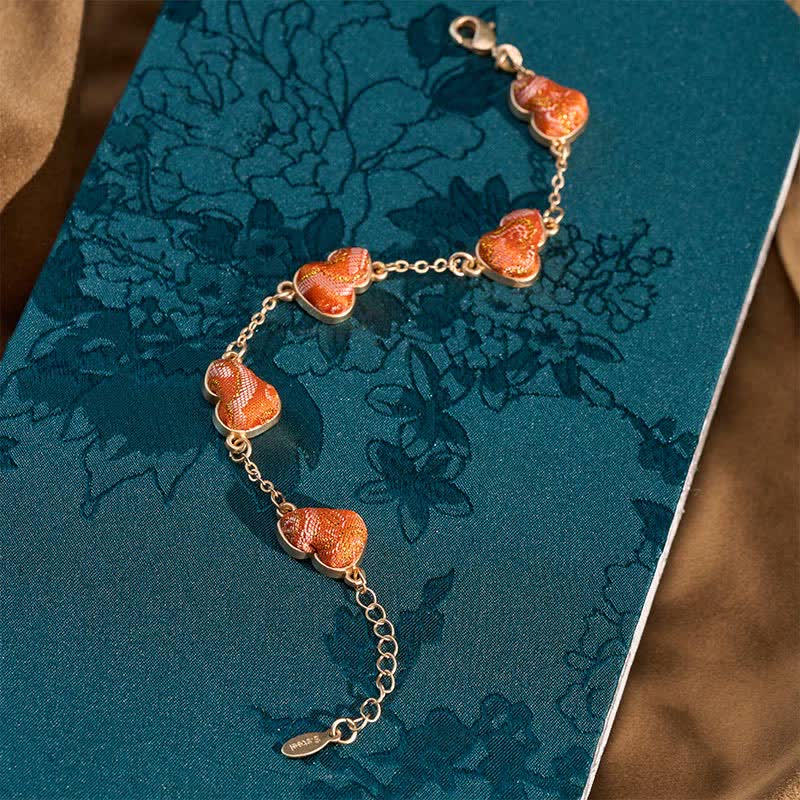 Buddha Stones Braccialetto vintage cinese Song Brocade Zucca Increspature d'acqua Buona fortuna - image 3