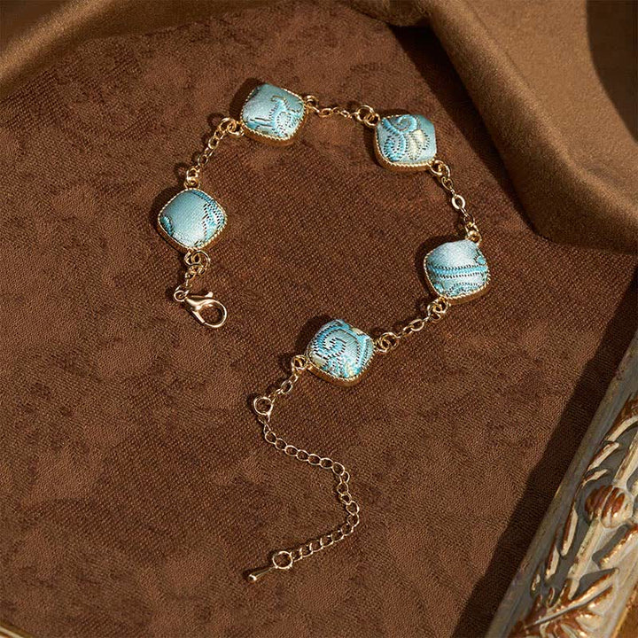 Buddha Stones Bracciale quadrato in broccato Copper Song Vintage Elegance - image 1