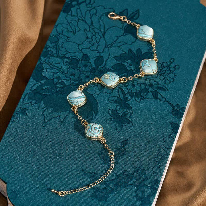 Buddha Stones Bracciale quadrato in broccato Copper Song Vintage Elegance - image 3