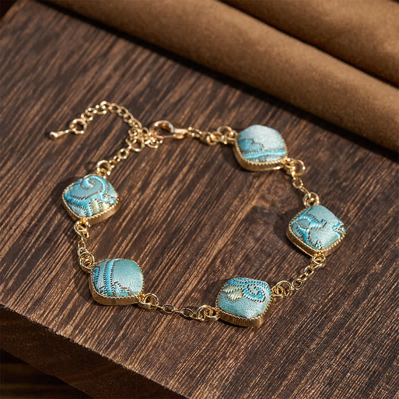 Buddha Stones Bracciale quadrato in broccato Copper Song Vintage Elegance - image 2