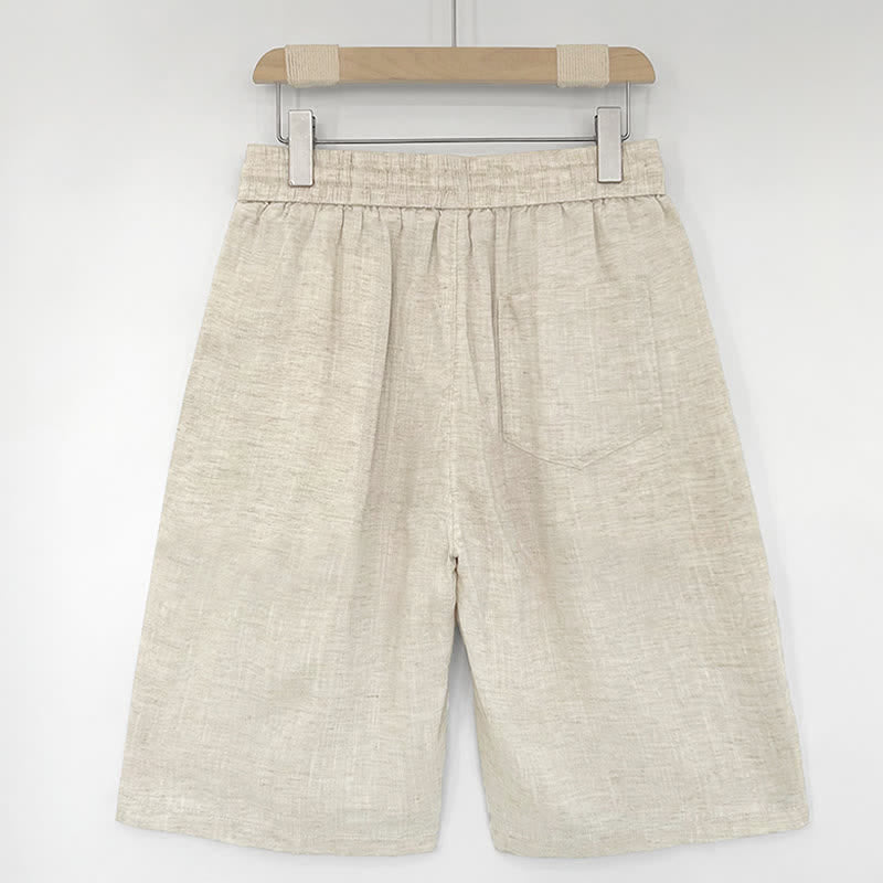Buddha Stones Pantaloncini da uomo estivi casual minimalisti con coulisse, tinta unita e tasche. - image 9