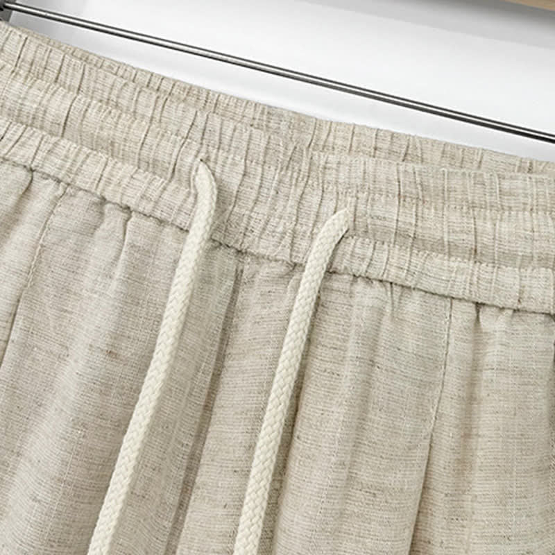 Buddha Stones Pantaloncini da uomo estivi casual minimalisti con coulisse, tinta unita e tasche. - image 12