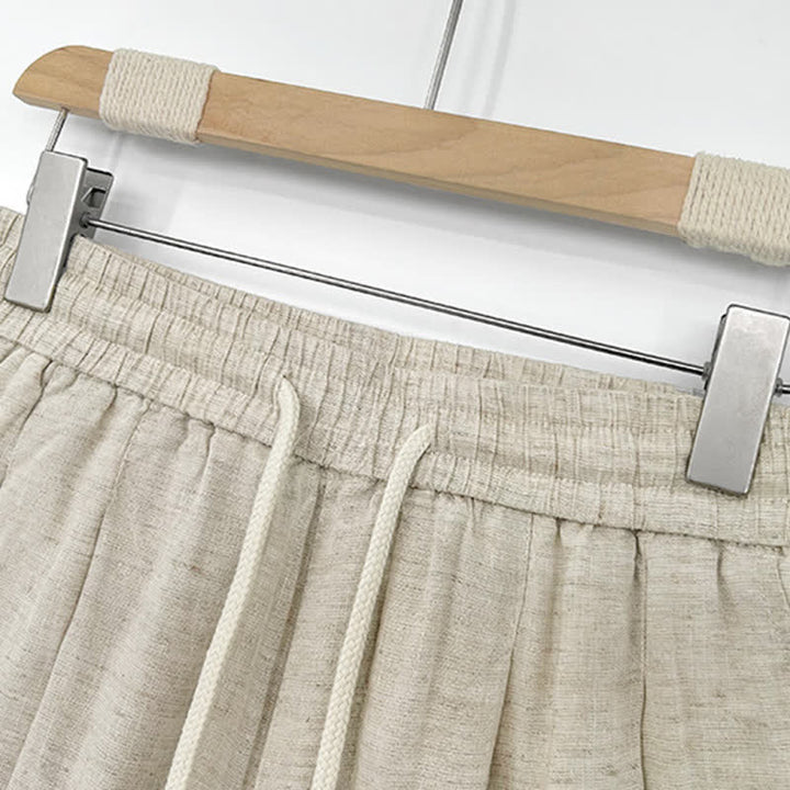 Buddha Stones Pantaloncini da uomo estivi casual minimalisti con coulisse, tinta unita e tasche. - image 11