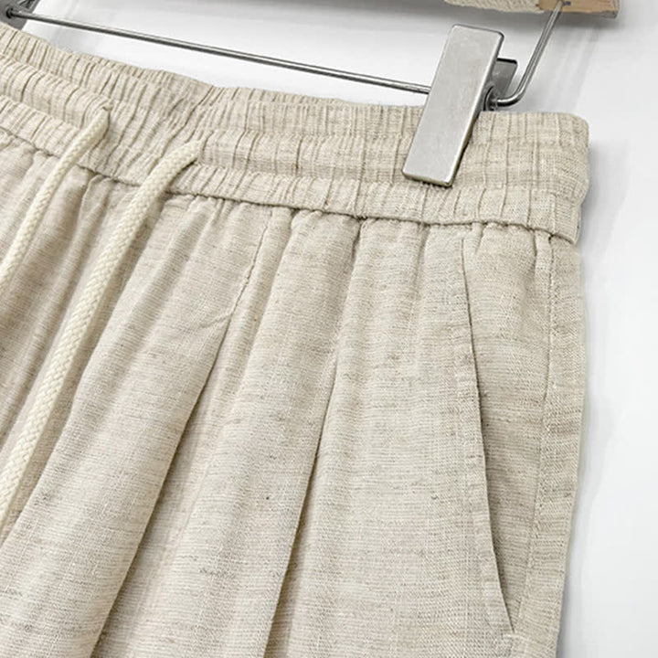 Buddha Stones Pantaloncini da uomo estivi casual minimalisti con coulisse, tinta unita e tasche. - image 13