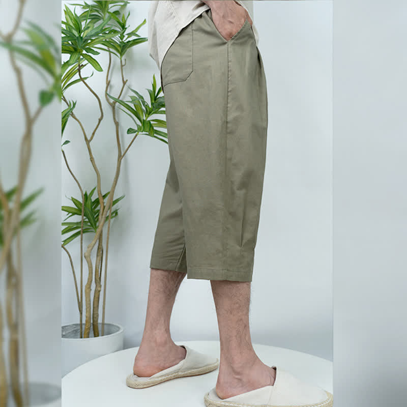 Buddha Stones Pantaloni harem da uomo estivi casual vintage con coulisse e tasche. - image 3