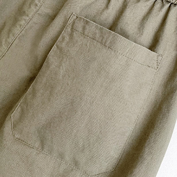 Buddha Stones Pantaloni harem da uomo estivi casual vintage con coulisse e tasche. - image 10