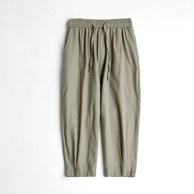 Buddha Stones Pantaloni harem da uomo estivi casual vintage con coulisse e tasche. - image 6