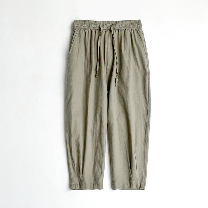Buddha Stones Pantaloni harem da uomo estivi casual vintage con coulisse e tasche. - image 6