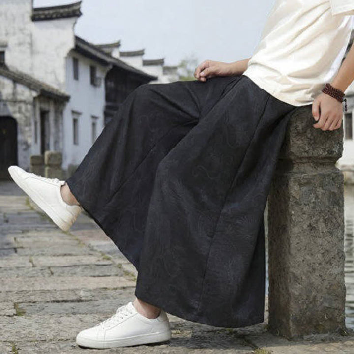 Buddha Stones Pantaloni estivi casual Tang con coulisse e stampa drago, modello alla caviglia, da uomo, a gamba larga. - image 16