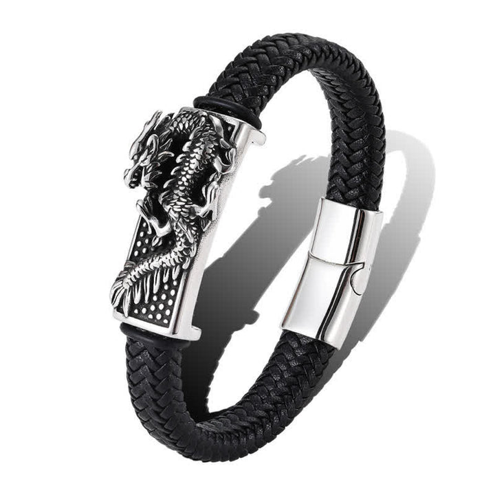 Buddha Stones Bracciale in acciaio inossidabile intrecciato a mano con la forza del drago - image 9