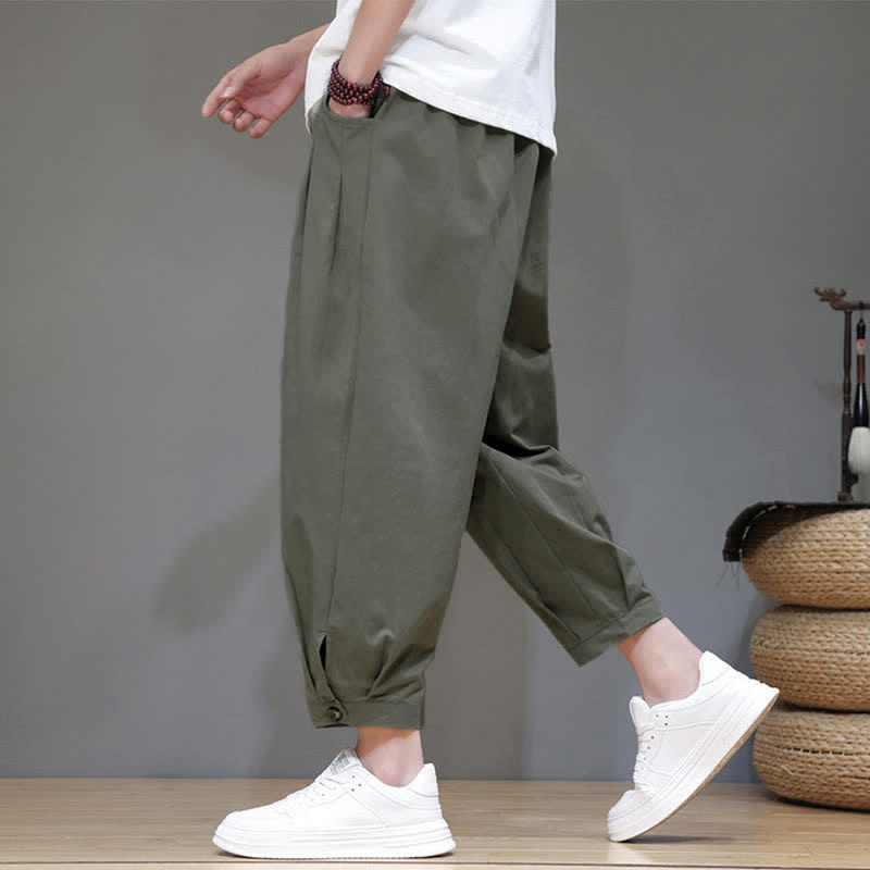 Buddha Stones Pantaloni corti da uomo estivi casual minimalisti con coulisse, tinta unita e tasca - image 15