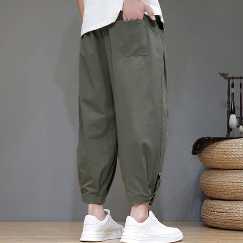 Buddha Stones Pantaloni corti da uomo estivi casual minimalisti con coulisse, tinta unita e tasca - image 16