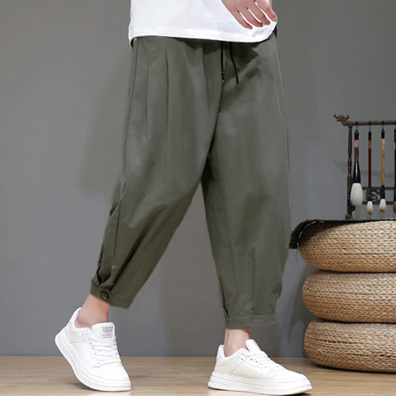 Buddha Stones Pantaloni corti da uomo estivi casual minimalisti con coulisse, tinta unita e tasca - image 17