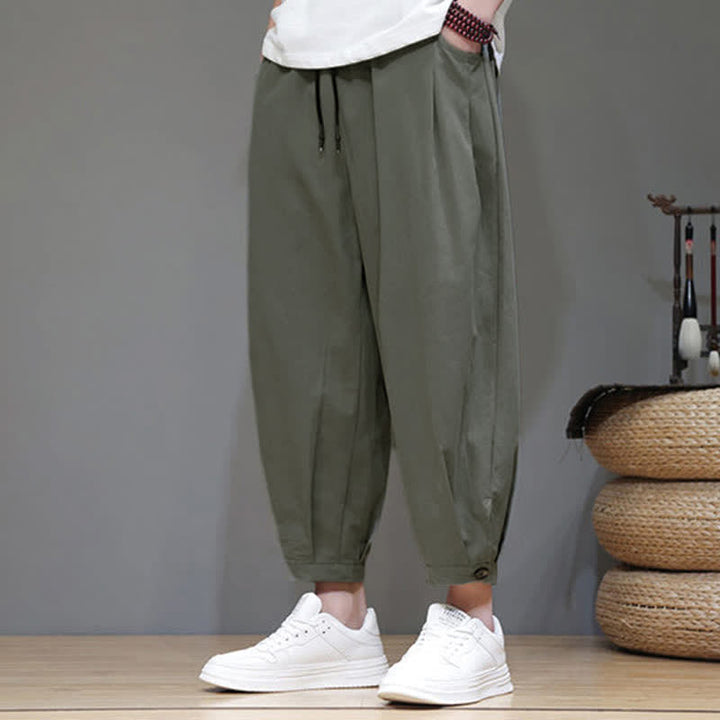 Buddha Stones Pantaloni corti da uomo estivi casual minimalisti con coulisse, tinta unita e tasca - image 14