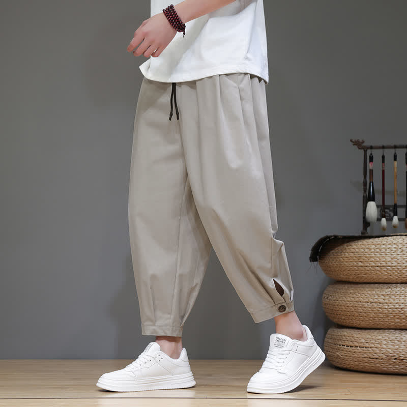 Buddha Stones Pantaloni corti da uomo estivi casual minimalisti con coulisse, tinta unita e tasca - Gainsboro - US/UK/AU46, EU56 (5XL) - image 0