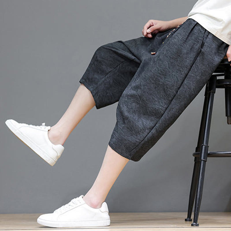 Buddha Stones Pantaloncini da uomo estivi casual in stile boho con coulisse e stampa astratta, con tasca. - image 12