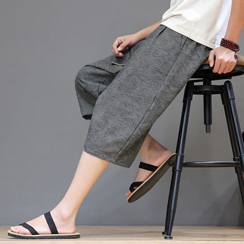 Buddha Stones Pantaloncini da uomo estivi casual in stile boho con coulisse e stampa astratta, con tasca. - image 19