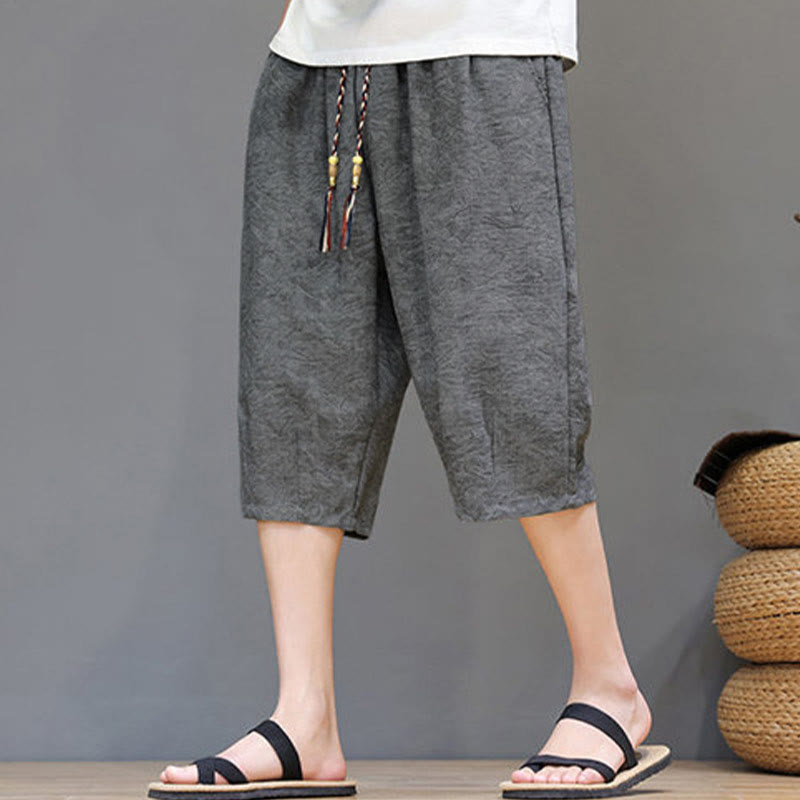 Buddha Stones Pantaloncini da uomo estivi casual in stile boho con coulisse e stampa astratta, con tasca. - image 18