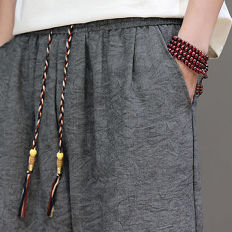 Buddha Stones Pantaloncini da uomo estivi casual in stile boho con coulisse e stampa astratta, con tasca. - image 21