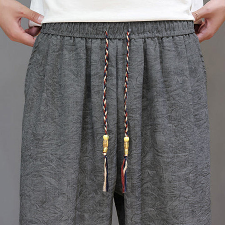 Buddha Stones Pantaloncini da uomo estivi casual in stile boho con coulisse e stampa astratta, con tasca. - image 20