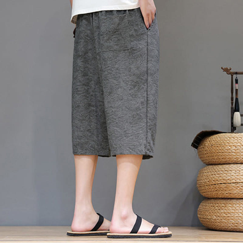 Buddha Stones Pantaloncini da uomo estivi casual in stile boho con coulisse e stampa astratta, con tasca. - image 17