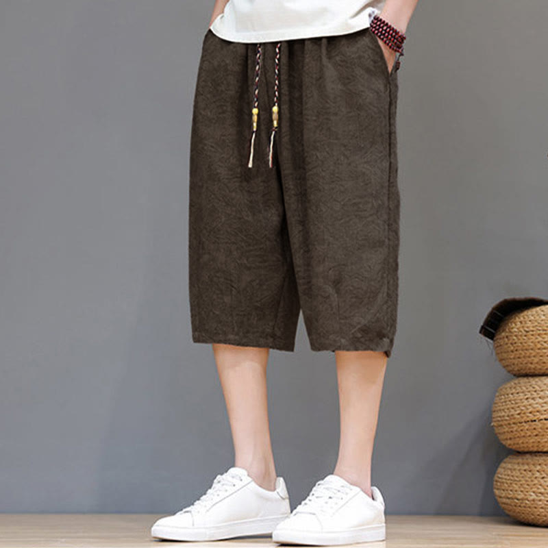 Buddha Stones Pantaloncini da uomo estivi casual in stile boho con coulisse e stampa astratta, con tasca. - image 26
