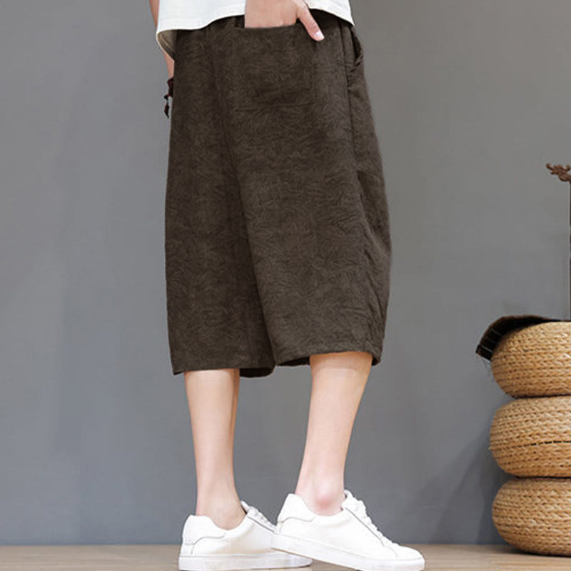 Buddha Stones Pantaloncini da uomo estivi casual in stile boho con coulisse e stampa astratta, con tasca. - image 27