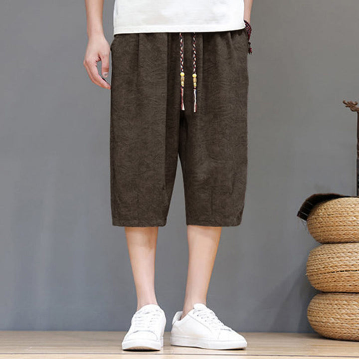 Buddha Stones Pantaloncini da uomo estivi casual in stile boho con coulisse e stampa astratta, con tasca. - image 31