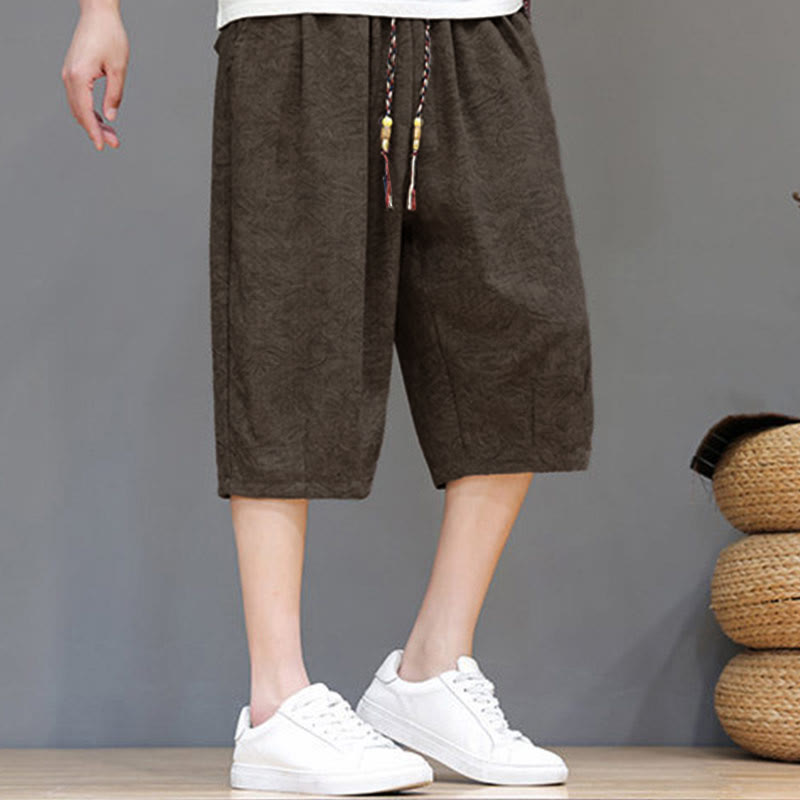 Buddha Stones Pantaloncini da uomo estivi casual in stile boho con coulisse e stampa astratta, con tasca. - image 29