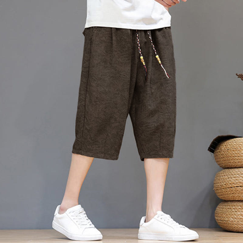 Buddha Stones Pantaloncini da uomo estivi casual in stile boho con coulisse e stampa astratta, con tasca. - image 28
