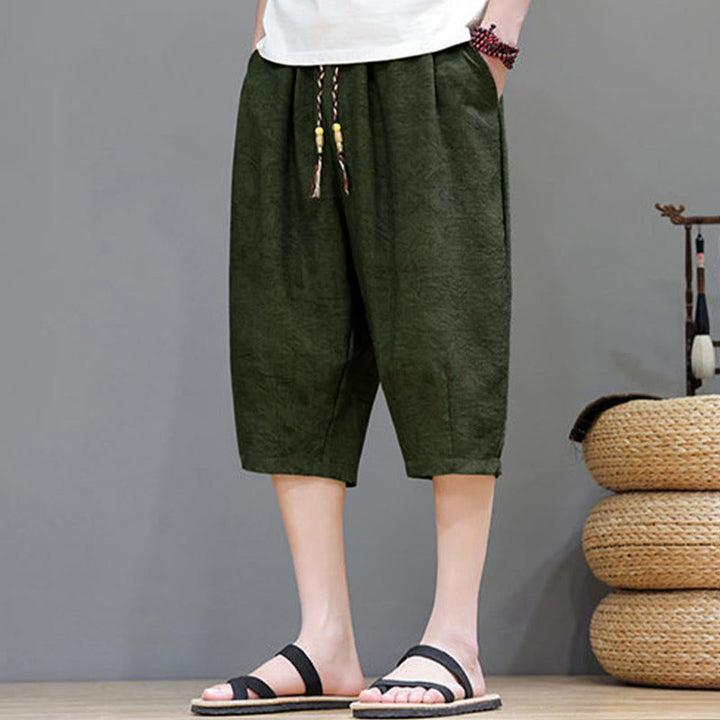 Buddha Stones Pantaloncini da uomo estivi casual in stile boho con coulisse e stampa astratta, con tasca. - image 34