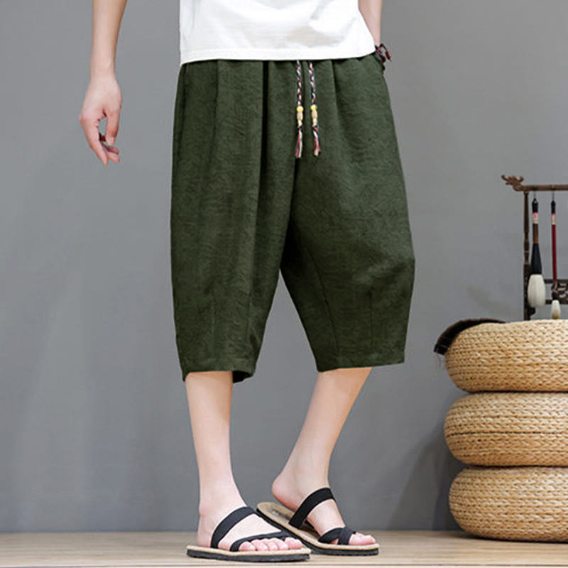 Buddha Stones Pantaloncini da uomo estivi casual in stile boho con coulisse e stampa astratta, con tasca. - image 37