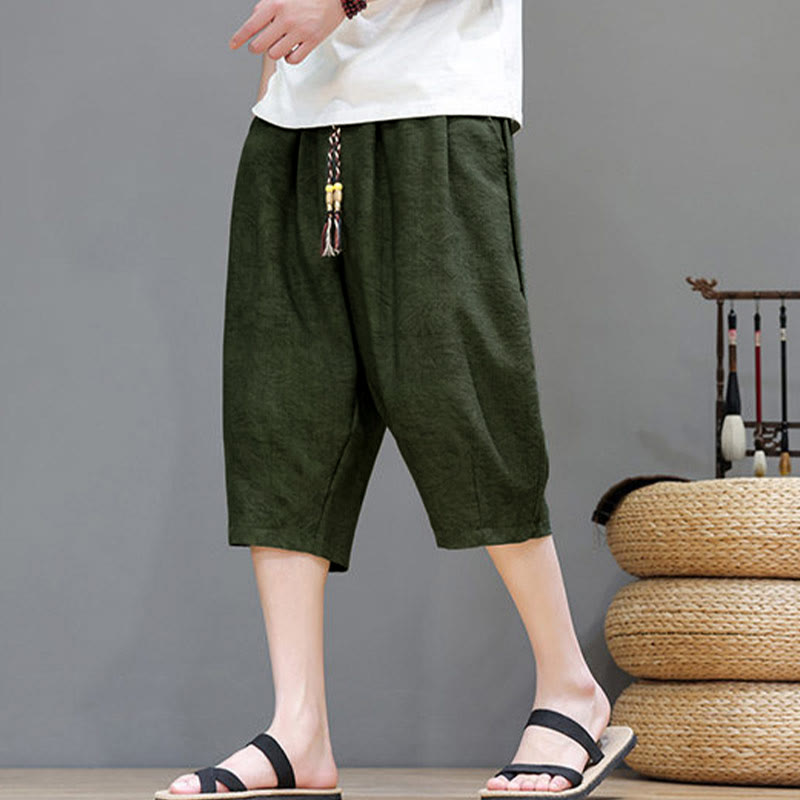 Buddha Stones Pantaloncini da uomo estivi casual in stile boho con coulisse e stampa astratta, con tasca. - image 36