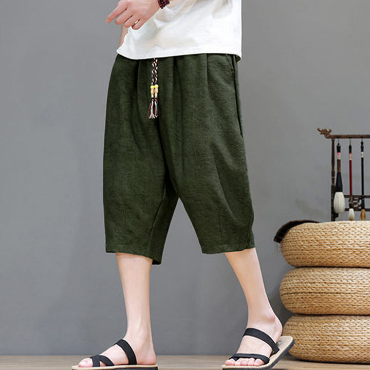 Buddha Stones Pantaloncini da uomo estivi casual in stile boho con coulisse e stampa astratta, con tasca. - image 36