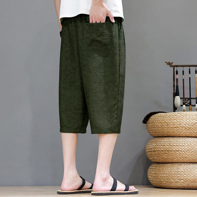 Buddha Stones Pantaloncini da uomo estivi casual in stile boho con coulisse e stampa astratta, con tasca. - image 35