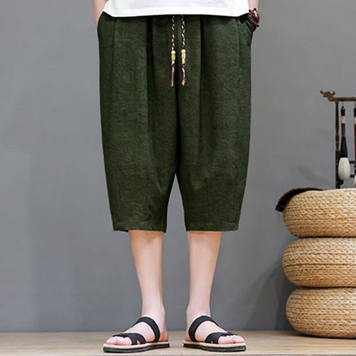 Buddha Stones Pantaloncini da uomo estivi casual in stile boho con coulisse e stampa astratta, con tasca. - image 38