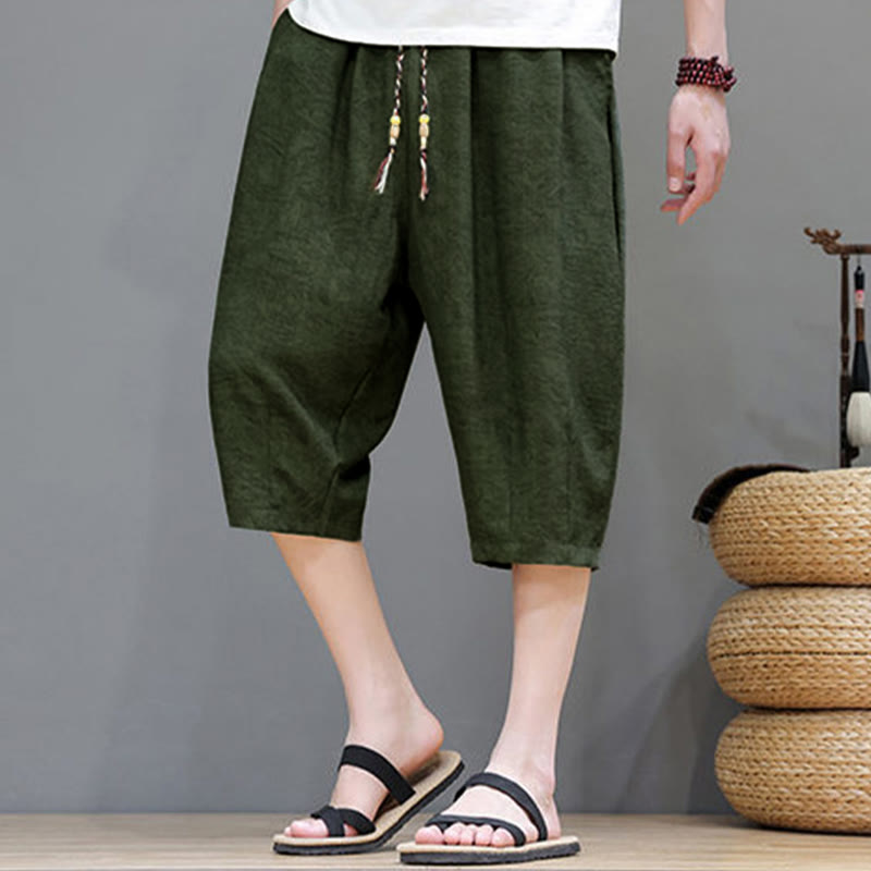 Buddha Stones Pantaloncini da uomo estivi casual in stile boho con coulisse e stampa astratta, con tasca. - image 39