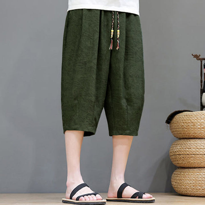 Buddha Stones Pantaloncini da uomo estivi casual in stile boho con coulisse e stampa astratta, con tasca. - image 40