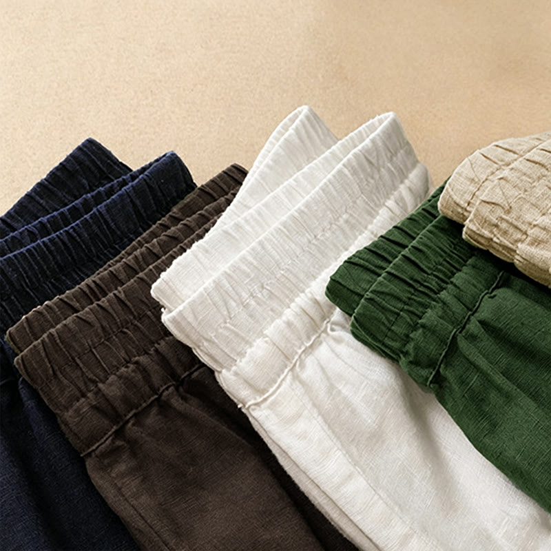 Buddha Stones Pantaloni estivi casual con orlo ricamato a traforo, tinta unita, alla caviglia, pantaloni harem da donna con tasca - image 24