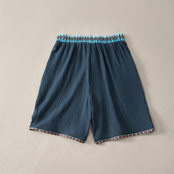 Pantaloncini Bermuda da uomo con coulisse, fantasia geometrica e motivo Buddha Stones, perfetti per l'estate, in stile boho casual, con tasche. - image 8