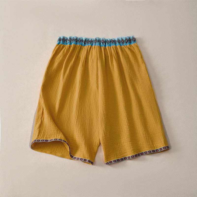 Pantaloncini Bermuda da uomo con coulisse, fantasia geometrica e motivo Buddha Stones, perfetti per l'estate, in stile boho casual, con tasche. - image 15