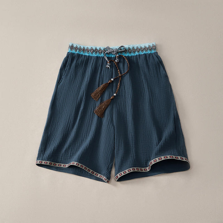 Pantaloncini Bermuda da uomo con coulisse, fantasia geometrica e motivo Buddha Stones, perfetti per l'estate, in stile boho casual, con tasche. - Marina - US/UK/AU44, EU54 (3XL) - image 7