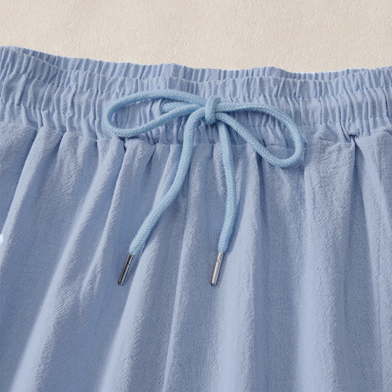 Pantaloncini Bermuda da donna a gamba dritta con coulisse, modello estivo casual con stampe Buddha Stones, con tasche. - image 18
