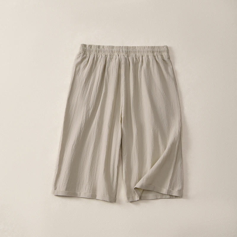 Pantaloncini Bermuda da donna a gamba dritta con coulisse, modello estivo casual con stampe Buddha Stones, con tasche. - image 1