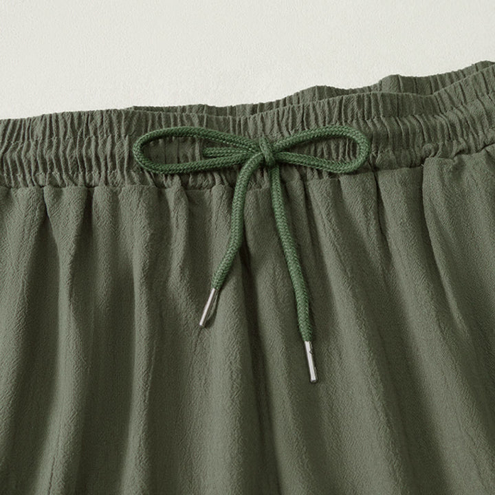 Pantaloncini Bermuda da donna a gamba dritta con coulisse, modello estivo casual con stampe Buddha Stones, con tasche. - image 11